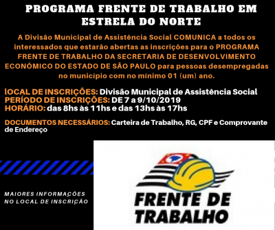 PROGRAMA FRENTE DE TRABALHO 